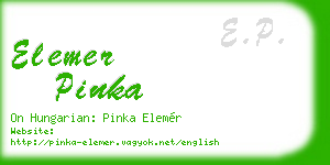 elemer pinka business card